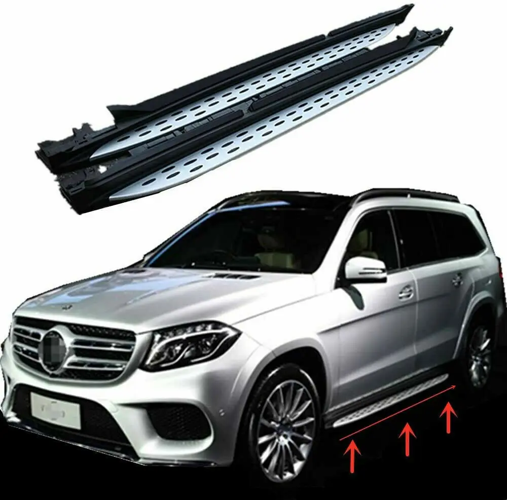 Door Side Step Fits for Mercedes Benz GLS X166 2013-2019 Running Board Nerf Bar