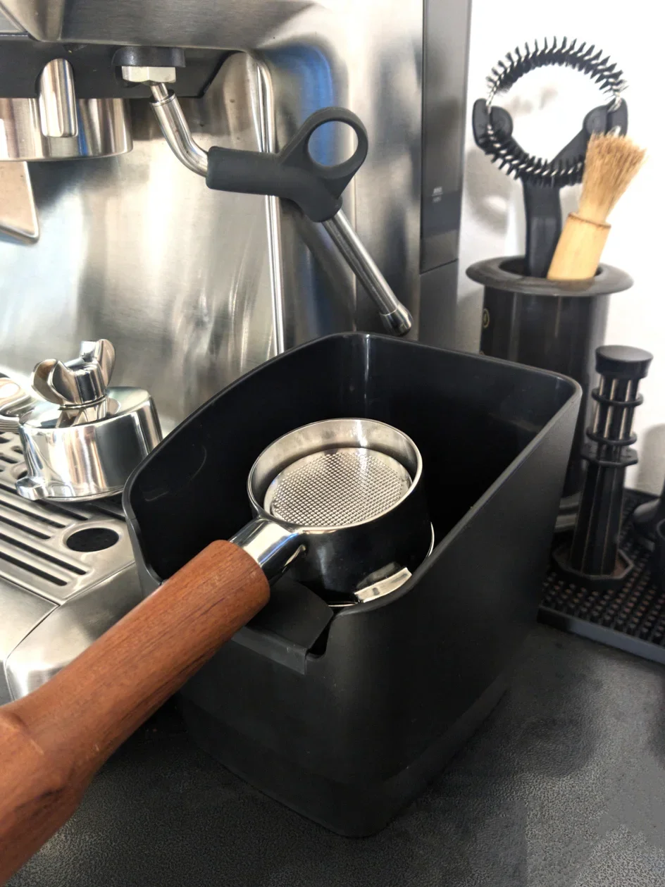 Coffee Knock Box Espresso Knock Box for Barista Coffee Grind Shock-Absorbent Coffee Grind Dump Bin Coffeeware Coffee Knock Box