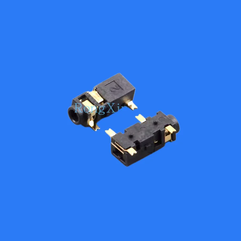 100pcs/ PJ-208A gold-plated power interface earphone socket 4-pin patch with fixed column Ф 2.5MM socket