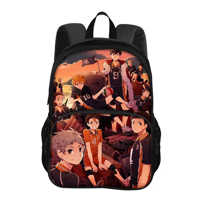 Haikyuu Round Front Bag Backpack Youth Youth 3D Printed New Large Capacity Student Boys and Girls Best Birthday Gift for School