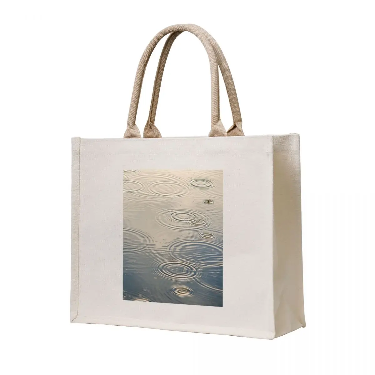 Rain Lake Tote Bag bolso de lona personalizado supermercado bolso plegable pantalla de mano mujeres grandes