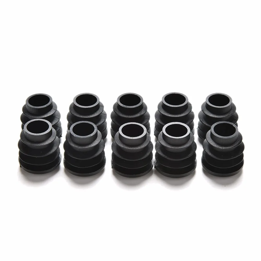 10Pcs Black Round Plastic Cover Furniture Leg Plug Blanking End Caps Insert Plugs Round Pipe Tube Bung 8 Sizes