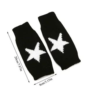2024 Y2k Strickhandschuhe Halbfingersternhandschuhe Wolle Wolle Pentagramm Weiche Hand ohne Emo -Handschuhe adrett 6 Hauptverkaufshandschuhstar - №2