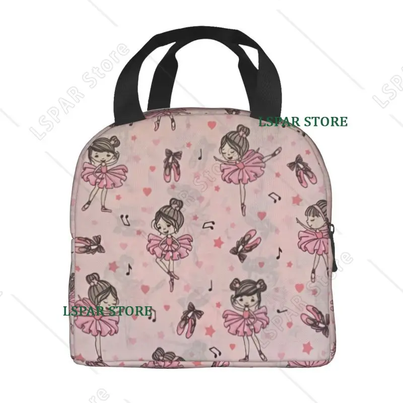 Ballet Art Thermal Insulated Lunch Bags Women Ballerina Dancer Resuable Lunch Container for School Office Multifunction Food Box