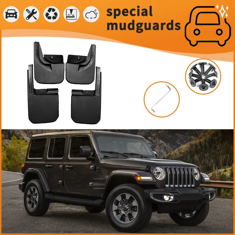 

For 08-22 Jeep Wrangler models Mudguards Fender Mudflaps Front Rear Flares Splash Guards Cover Car Accessorie