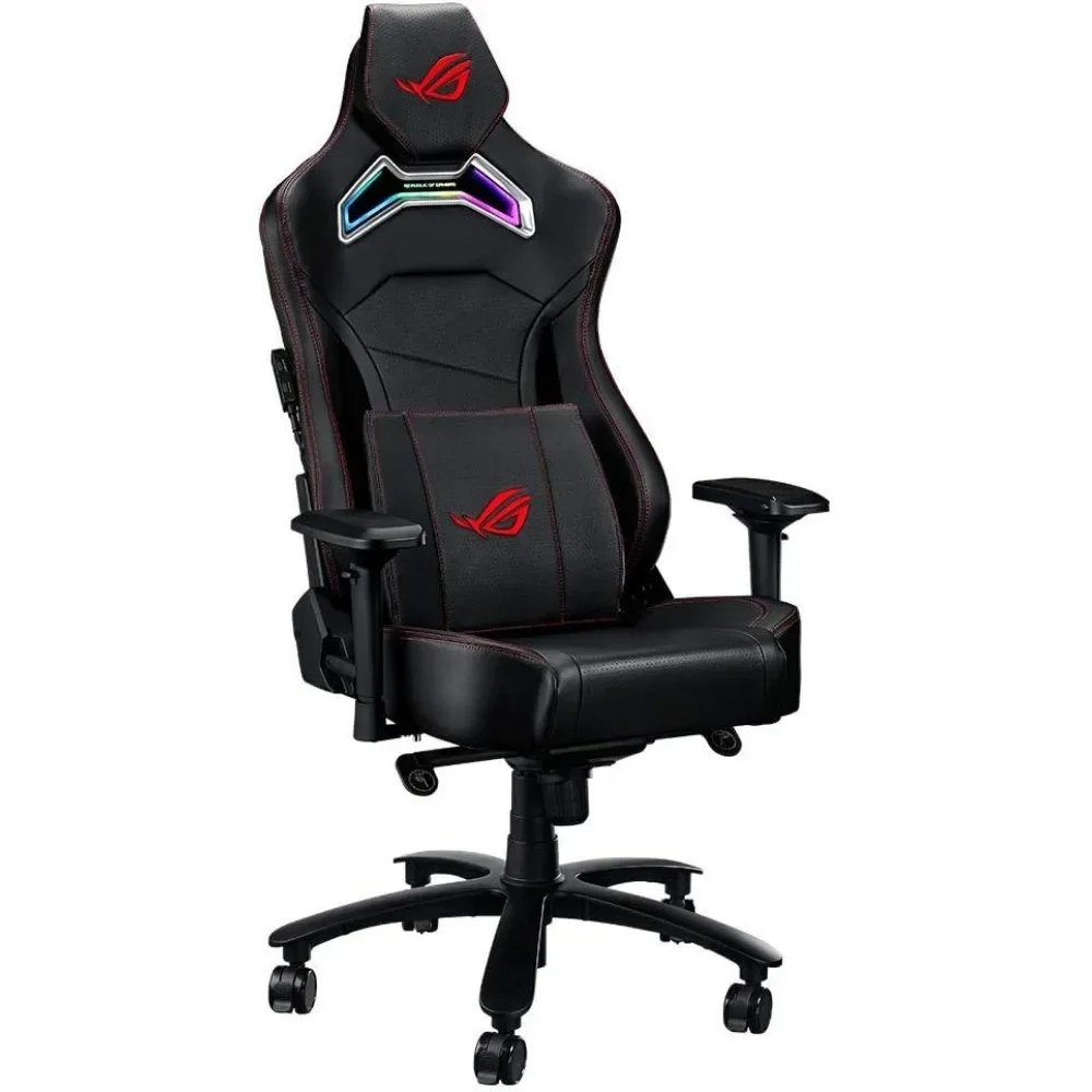 Chariot-Silla de juegos RGB, soporte Lumbar de espuma viscoelástica, 4D reposabrazos ajustable, respaldo reclinable, Material de polipiel transpirable