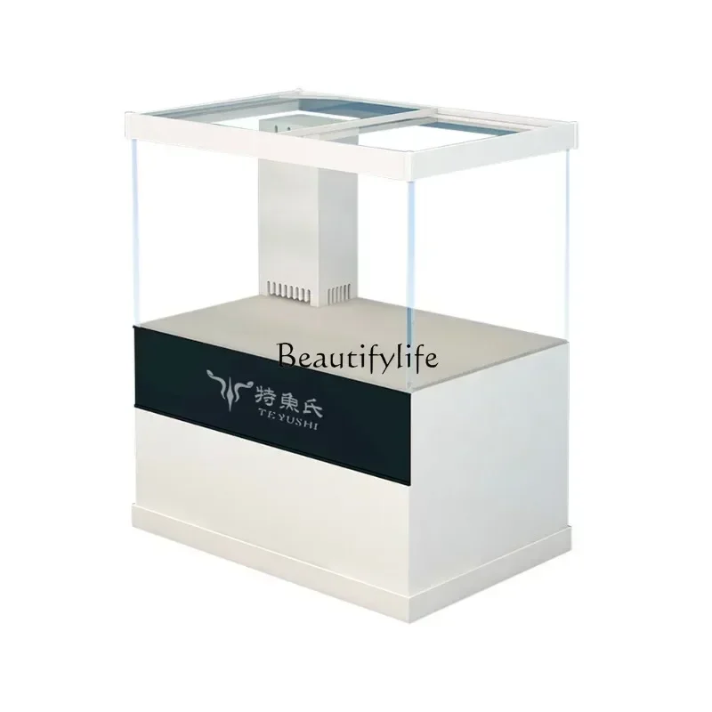 

Fish tank living room small water-free desktop integrated bottom filter glass light luxury turtle tank