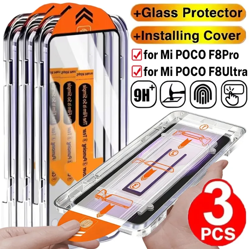 

1/2/3 шт. закаленное стекло для POCO F8 Pro/POCO F8 Ultra, легко устанавливаемая защитная пленка для экрана, прозрачная защитная пленка HD, защитная пленка без пыли