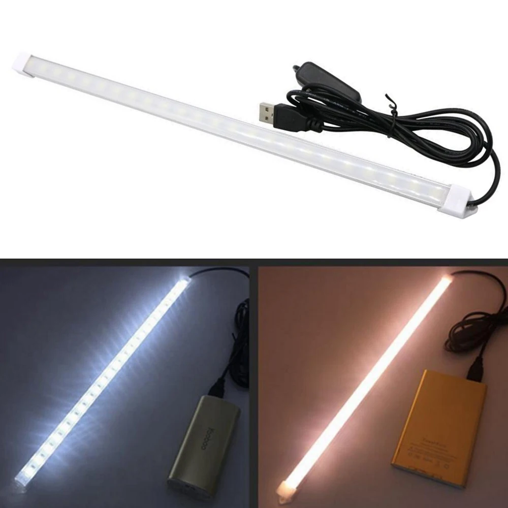 DC5V USB LED Bar Light SMD5630 with Switch LED Strip Light 7/15/24/28/36 LEDs Rigid Strip Night Market Light 10/20/35/40/50CM