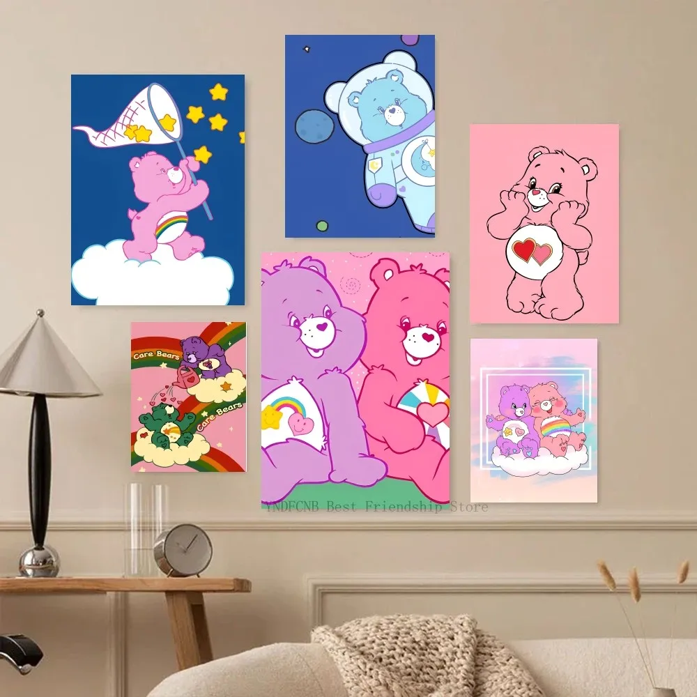 

1PC Cute Cartoon Care Bears Poster Paper Print Home Living Room Bedroom Entrance Bar Restaurant Cafe Art Painting Decoration
