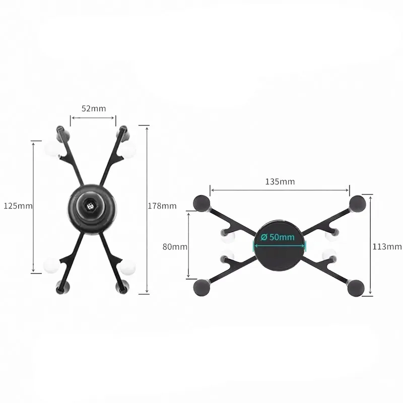 حامل تابلت مع كرة 1 بوصة أو 1.5 بوصة متوافق مع حوامل ذاكرة الوصول العشوائي لجهاز iPad X مقاس 7 بوصات - 8 بوصات