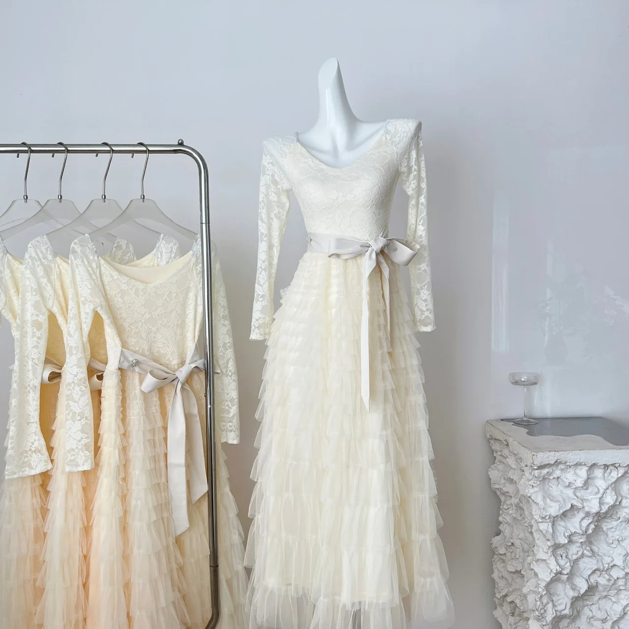 Retro Koronkowa Puszysta Spódnica Tortowa Dr Fce Podszewka Wyszczuplająca Damska Dr Sweet Sle Długa Sve Nadgarstek H-ape Jesień Zima