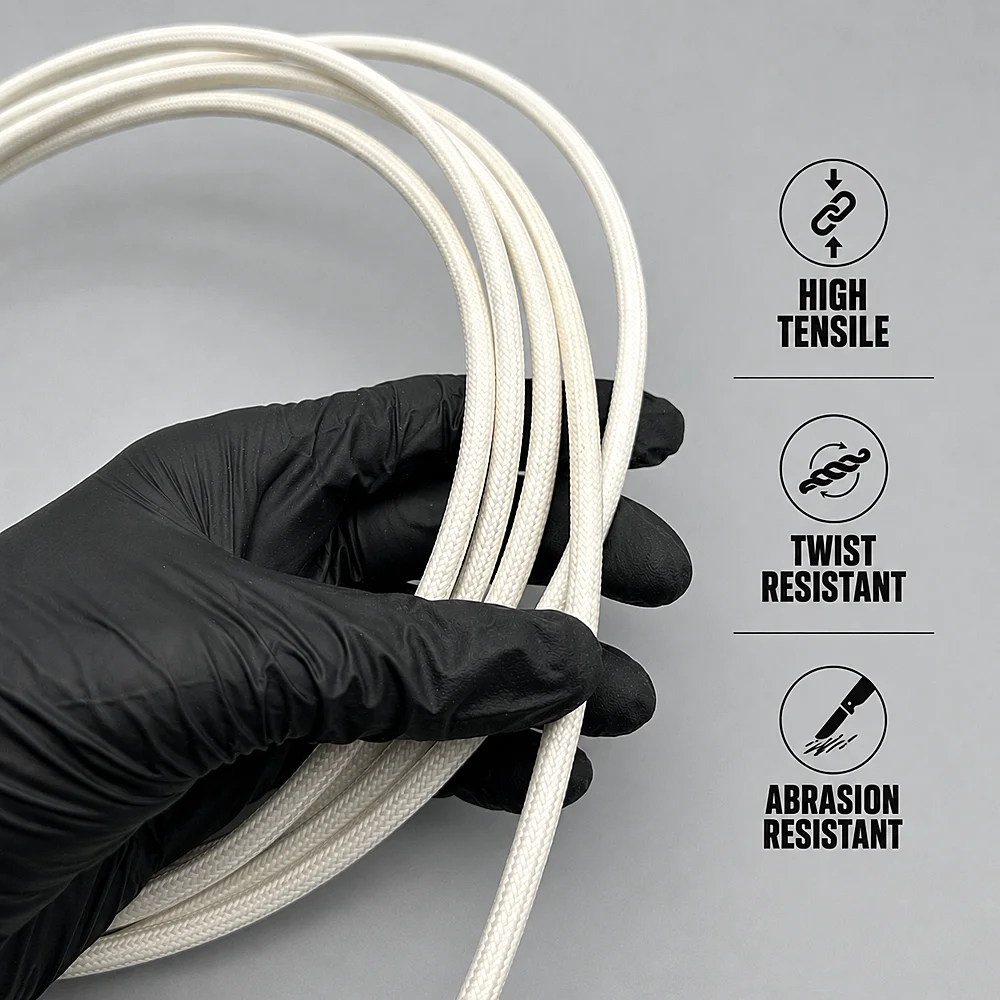 10M/5M White Fiberglass Silicone Sleeve ID 2~12mm Anti wear/industrial electrical circuit insulation protection tube