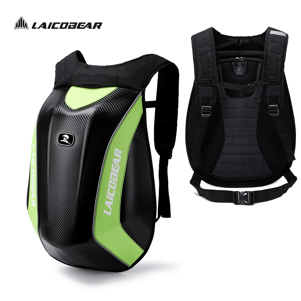 Laicobear Motorcycle Helmet Bag Waterproof Non-slip Motibike Riding Large Capacity Expansion Reflective Sports Shoulder Backpack