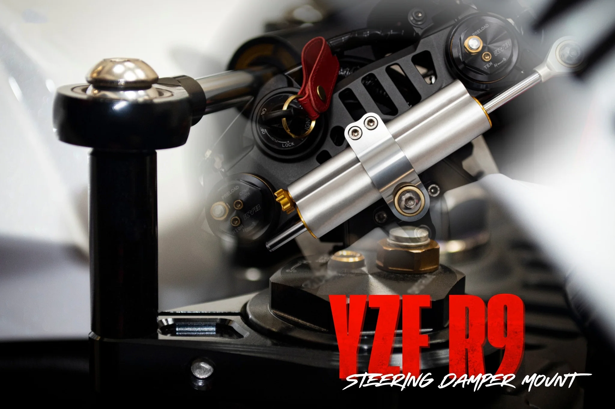 For YAMAHA YZF-R9 YZFR9 2025-2026 Retrofit Steering Titanium Ruler Damper Steering R9 Damper Stabilizer Mounting Accessories