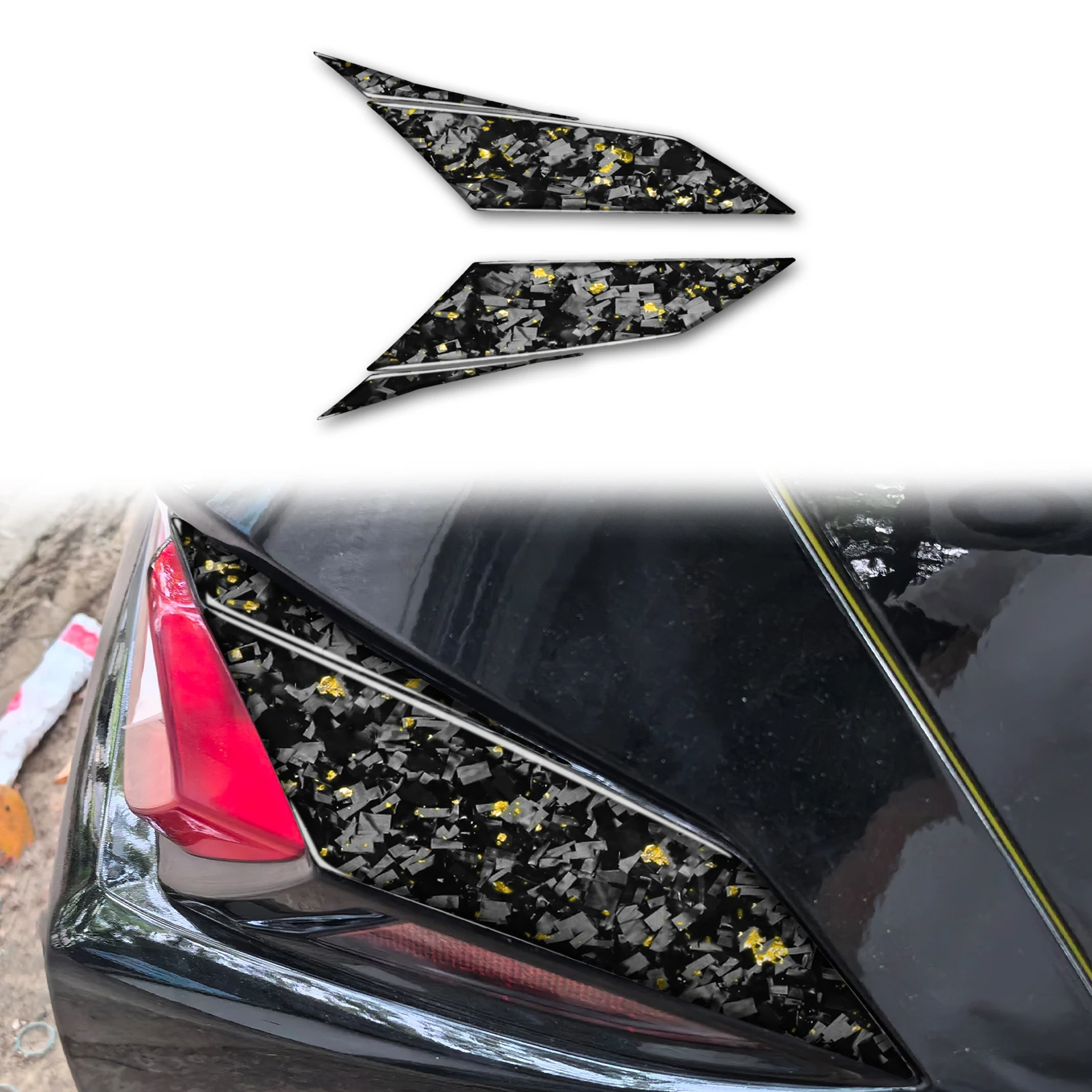 

Forged Gold Foil Carbon Fiber decoration stickers Automobile parts For chevrolet corvette C8 20+