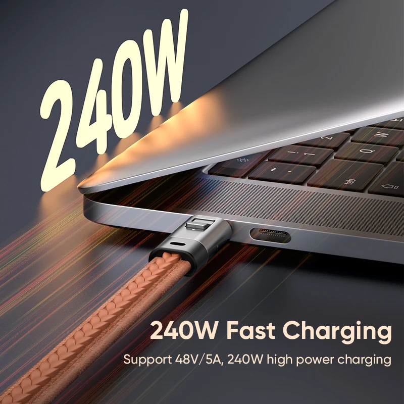 48V5A  Serviceable Fast Charging Cable 240W Type C To Type C Short Keychain Cable for Huawei OPPO Vivo Mobile  iPhone 15 MacBook