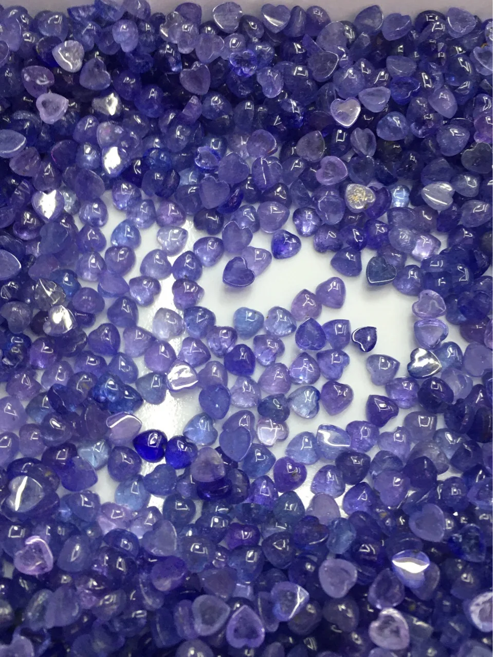 Wholesale 5pcs Natural Blue Tanzanite 4mm 5mm 6mm Heart Beads Semi-Precious Gemstone Jewelry Cabochon Ring Face
