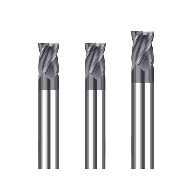 ROMTIC Tungsten Steel Carbide 4-Flute Short Blade Flat Milling Cutter For Stainless Steel HRC65 CNC Machinery End Mill Tools