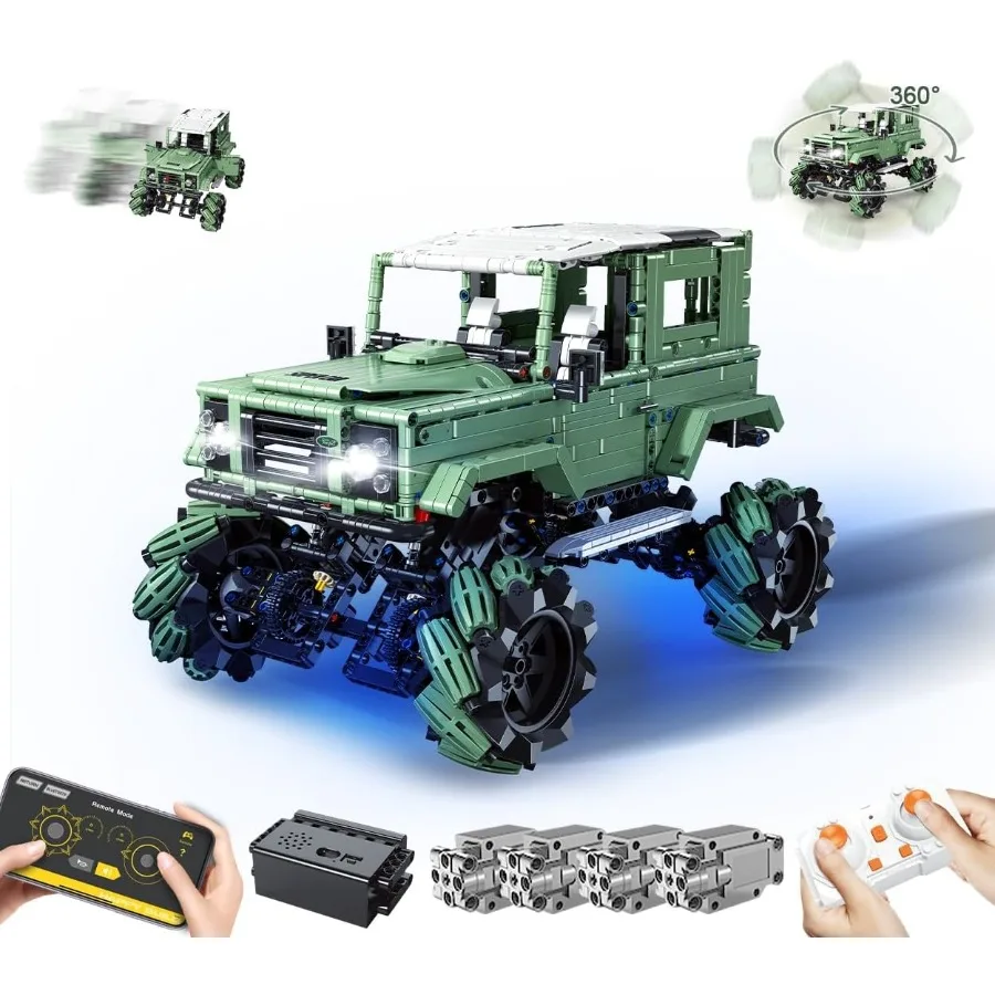 

Наборы для сборки внедорожных автомобилей с дистанционным управлением для взрослых и набор игрушек STEM Engineering с 1670 деталями Military Green Technic P