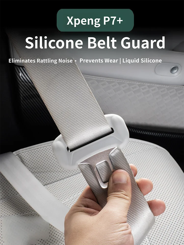 Interior PartsFor XPENG P7+ 2026 2027 Brand New Seat Belt Insertion Protective Cover Hazy Moon Beige Bearing Slivery Black