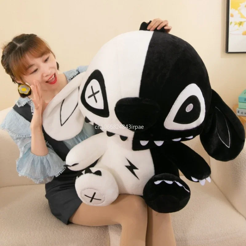 75cm Big Size Disney Stitch Dark Needlework Plush Stuffed Toy Kawaii Children's Stitch Soft Plush Pillow for Boys Christmas Gift