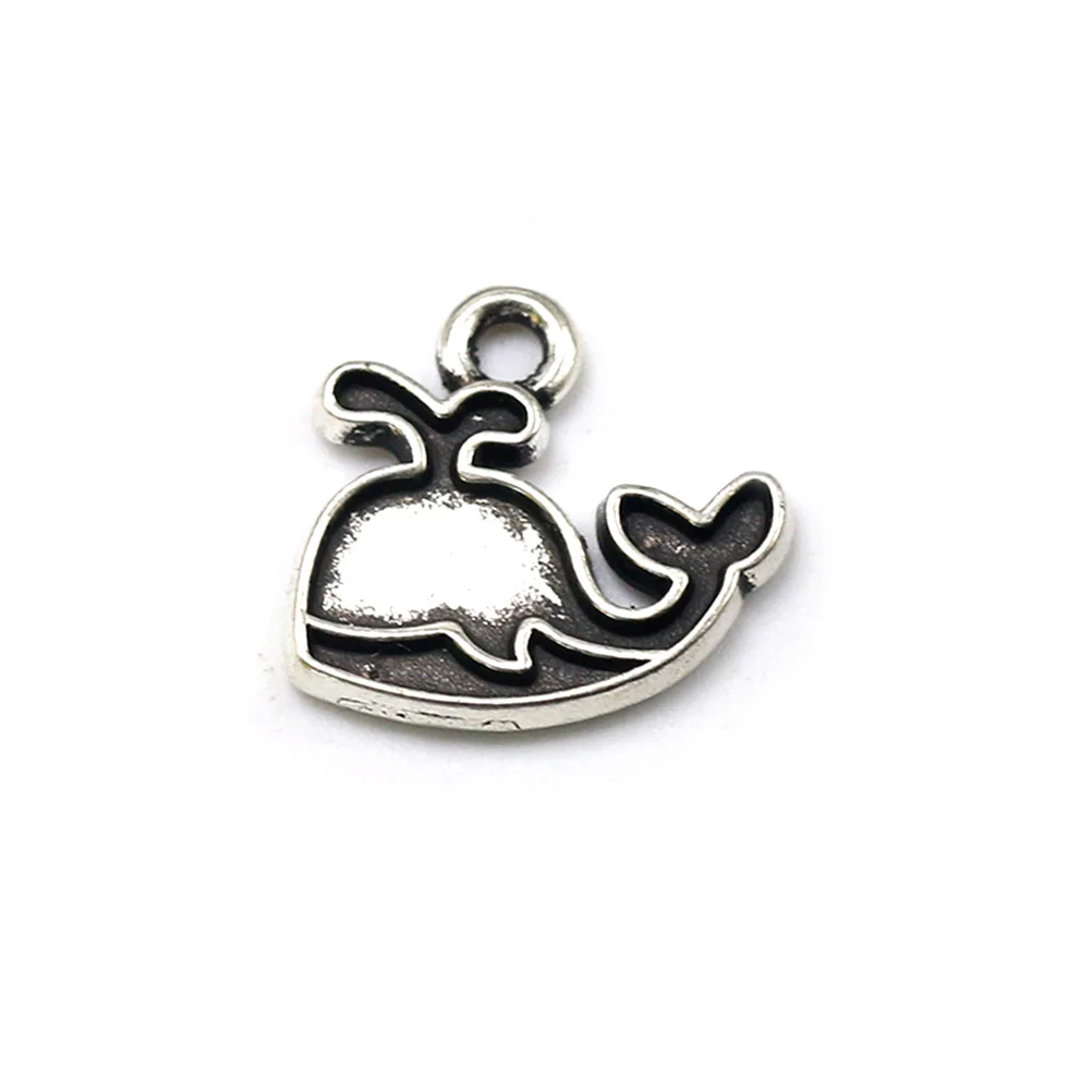 

50pcs Alloy Whale Pendant Silver Durable DIY Charms Jewelry Making Pendants Accessories Craft Project Decor