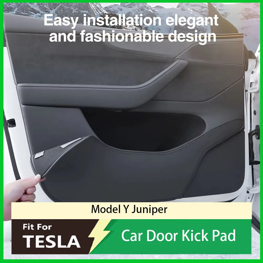 

FitFor Tesla Model Y Juniper 2025 4Pcs Car Door Anti Kick Pad Front and Rear Door Side Panel Protection Pad Interior Accessories