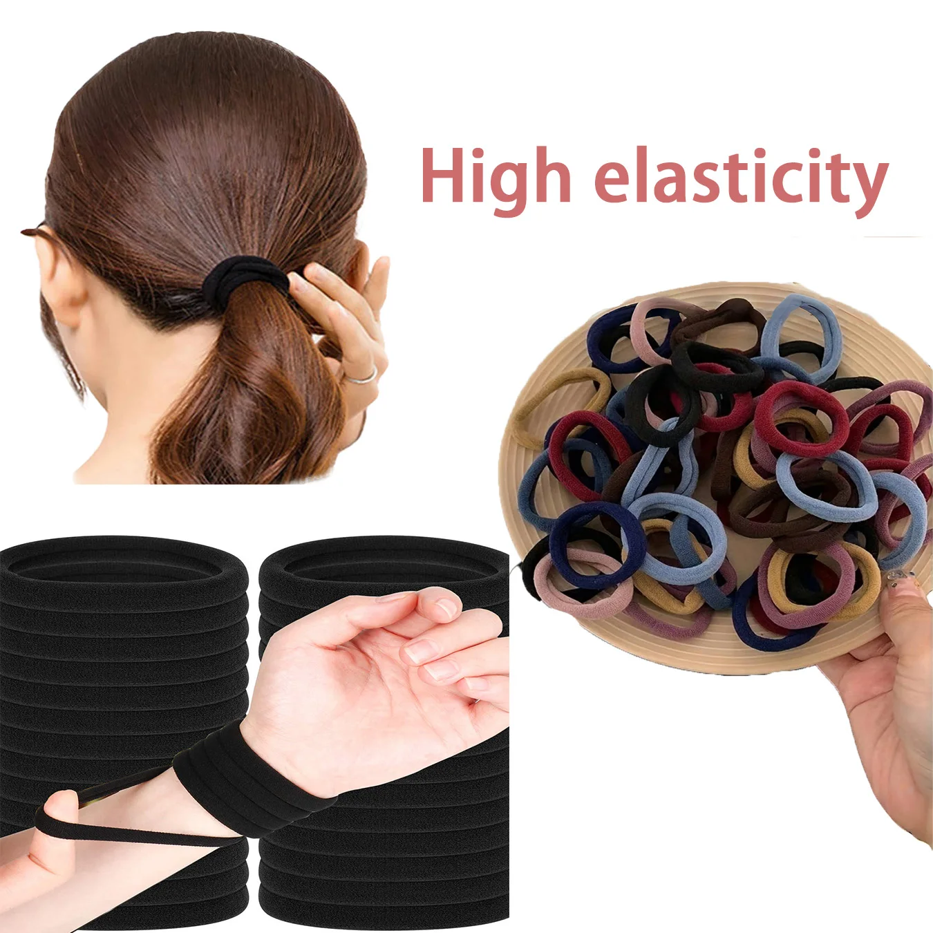 50/100 PCS hair bands, nylon hair bands, hair bands, rubber bands, elastic hair bands, hair accessory