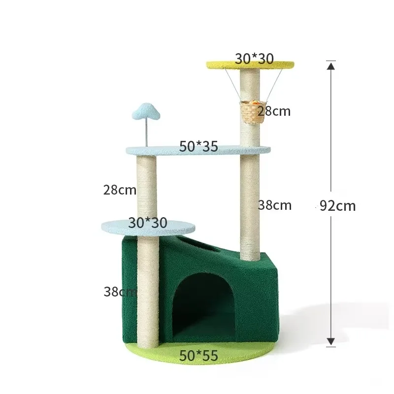 Cat Scratch Rod Climber Treehouse Moderne luxe toren Scratch Rod Krabpaal & Scratch Rod Houten kattenboom