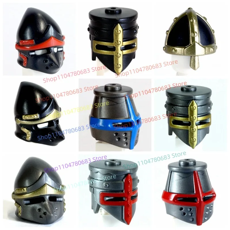 

Аксессуары для строительных блоков MOC, окрашенные средневековые игрушки для шлемов, собранные и сращенные коллекционные украшения, праздничные подарки