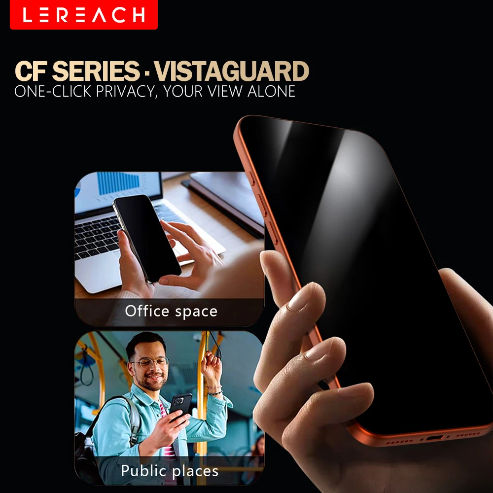 

Защитное стекло Lereach Anti-Spy для iPhone 17 Pro Max/16/15/17 Pro, полное покрытие, без пыли, в коробке, с автоматическим выравниванием, закаленное стекло