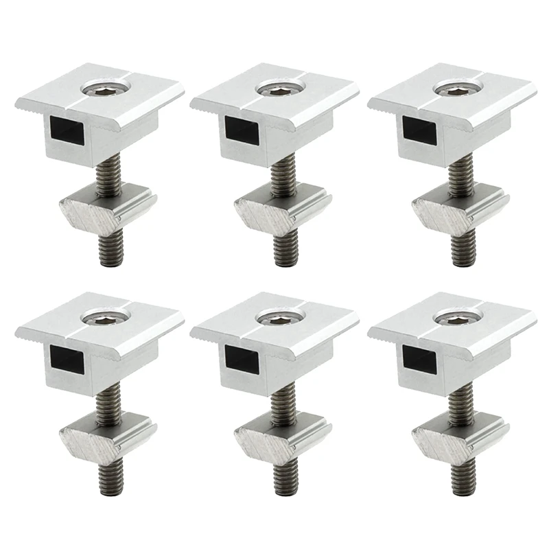 Pack Of 10 Solar Panel Brackets Centre Clip T Shaped PV Module Bracket Clip Height-Adjustable For RV Roofs