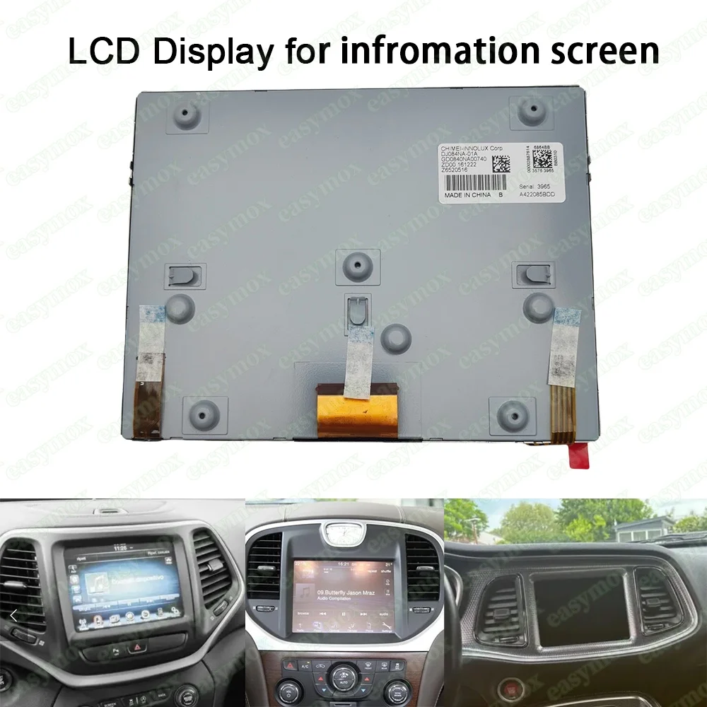 DJ084NA-01A 8.4 Inch LCD Display for 2013-2017 Chrysler Dodge Challenger GPS Navigation Radio Center Console Screen Repair