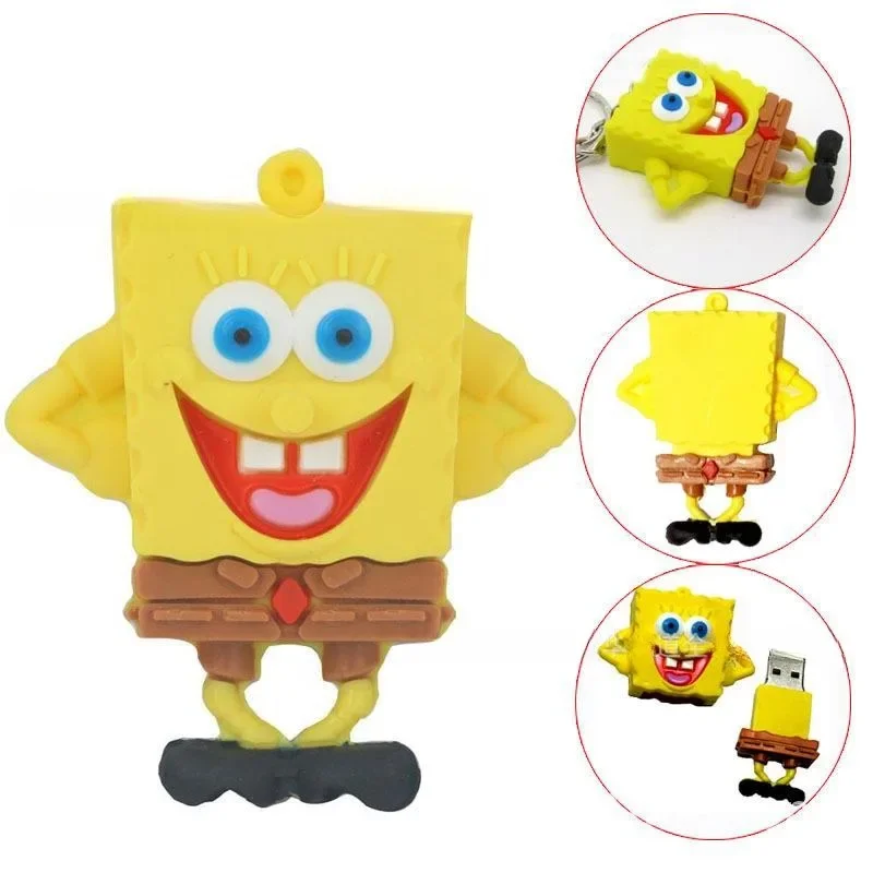 SpongeBob Anime USB Flash Drive 16GB 32GB 64GB 128GB Patrick Usb Flash Drive Pendent Flash Memory Stick Disk Creative Gift