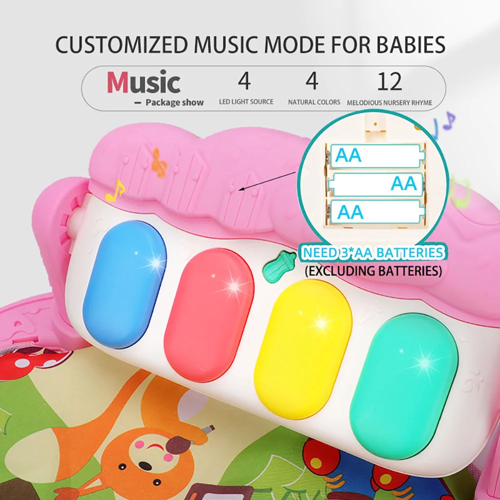 Baby Musical Activity Gym Rack Play Mat, Kid's Rug, Puzzle Carpet, Teclado Piano, Playmat Infantil, Crawling Game Pad, Baby Toy Presentes