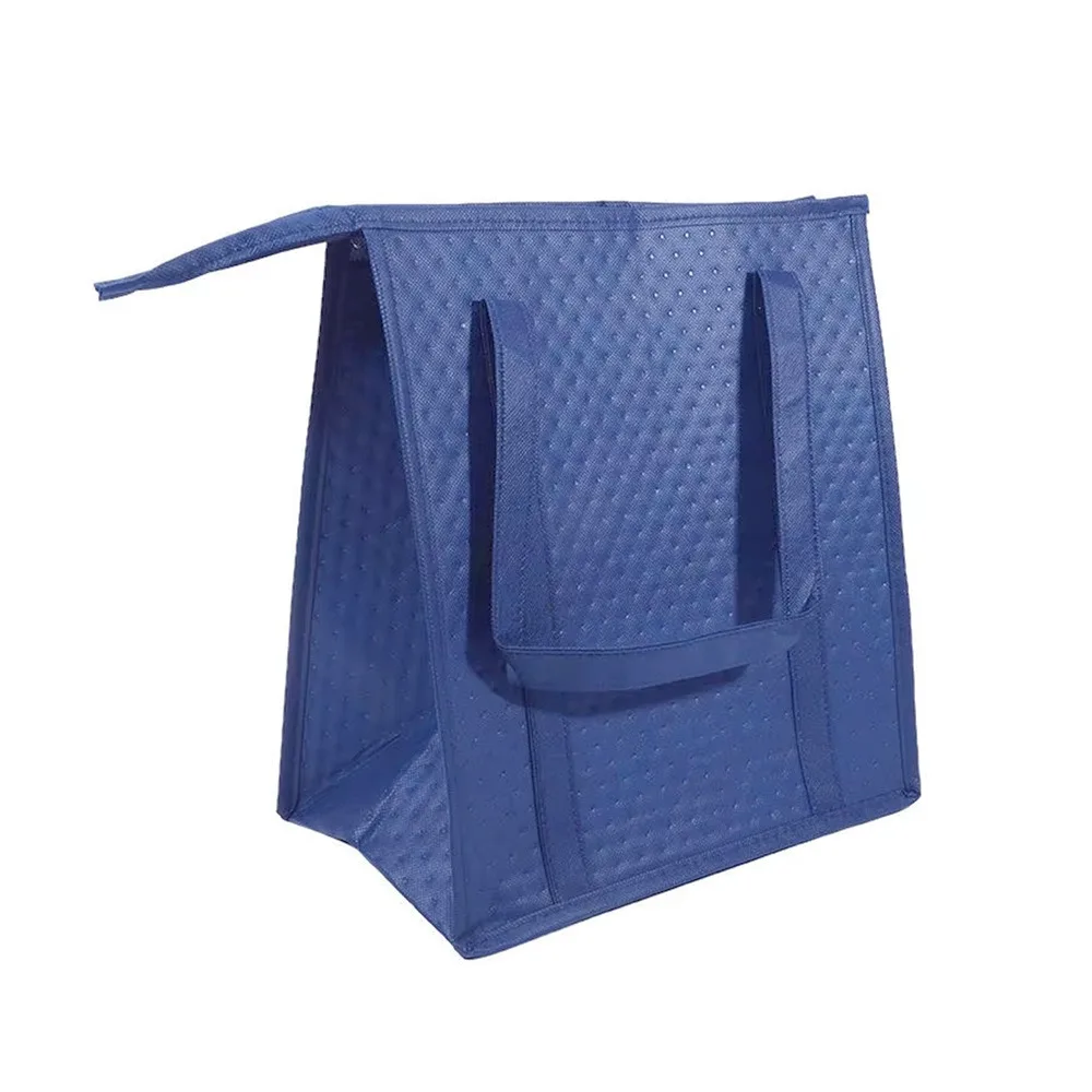 

Многоразовая складная термосумка-холодильник из нетканого материала с передним карманом на молнии для сохранения тепла/холода