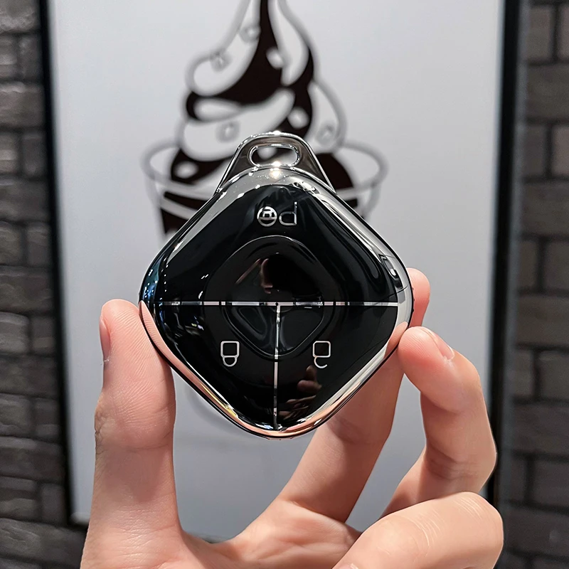 حافظة حماية لحامل غطاء السيارة عن بعد من البولي يوريثان لـ SGMW Wuling BINGO Airev Baojun Kiwi EV 3 أزرار مجموعة ملحقات ذكية عن بعد