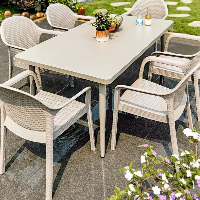 Villa Balcony Outdoor Tables Modern Nordic Luxury Lounge Outdoor Tables Minimalist Backyard Tuinmeubelsets Home Furniture