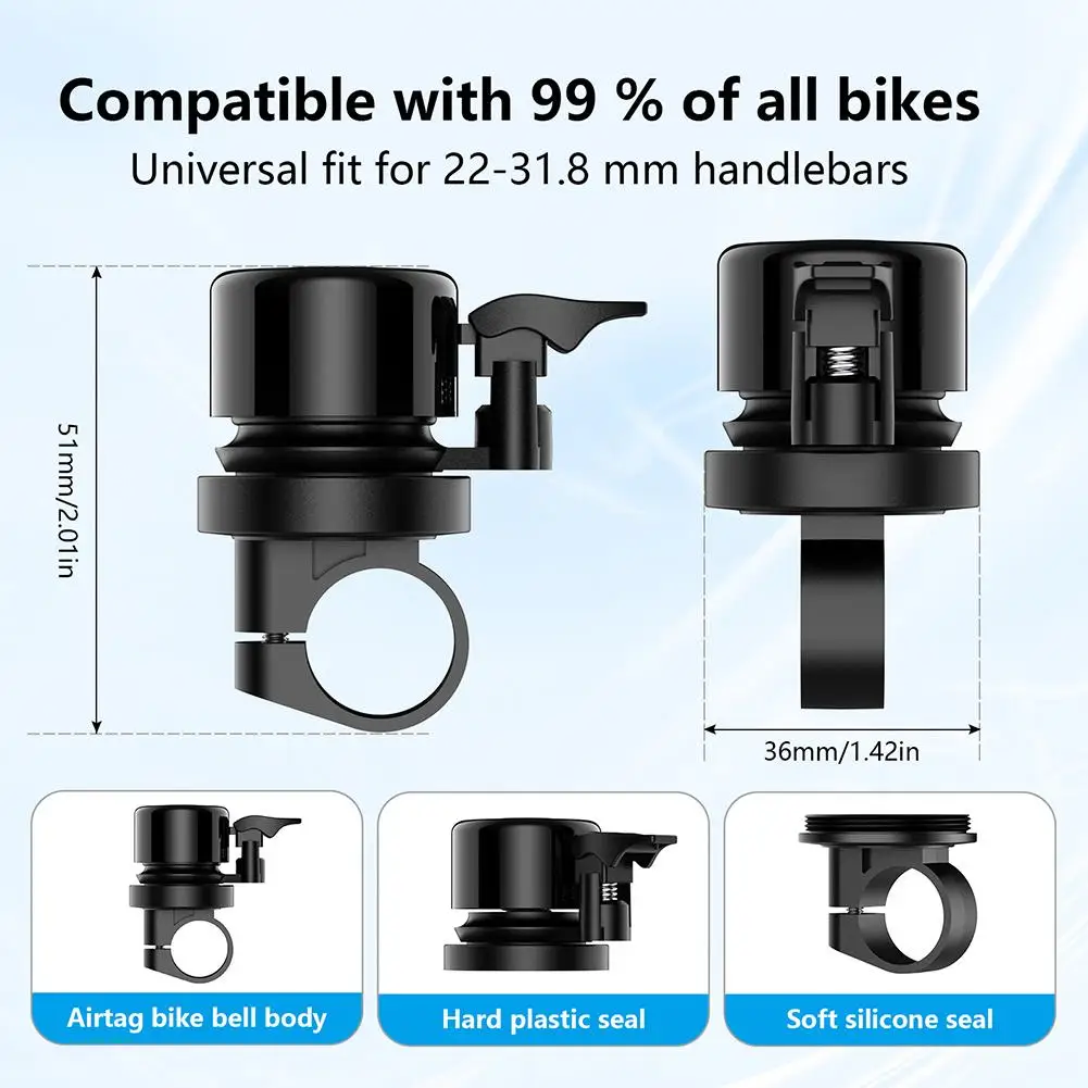 NEW For Apple AirTag Bicycle Bell Bike Mount GPS Tracker Anti-Theft Hides for Air Tag Under Bike Bell Bike Mount Bicycle Bell