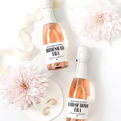 Bridesmaid Era Mini Champagne Labels, Set of 10, Bridesmaid Proposal Labels, Will you be my Maid of Honor or Bridesmaid Gift, Br
