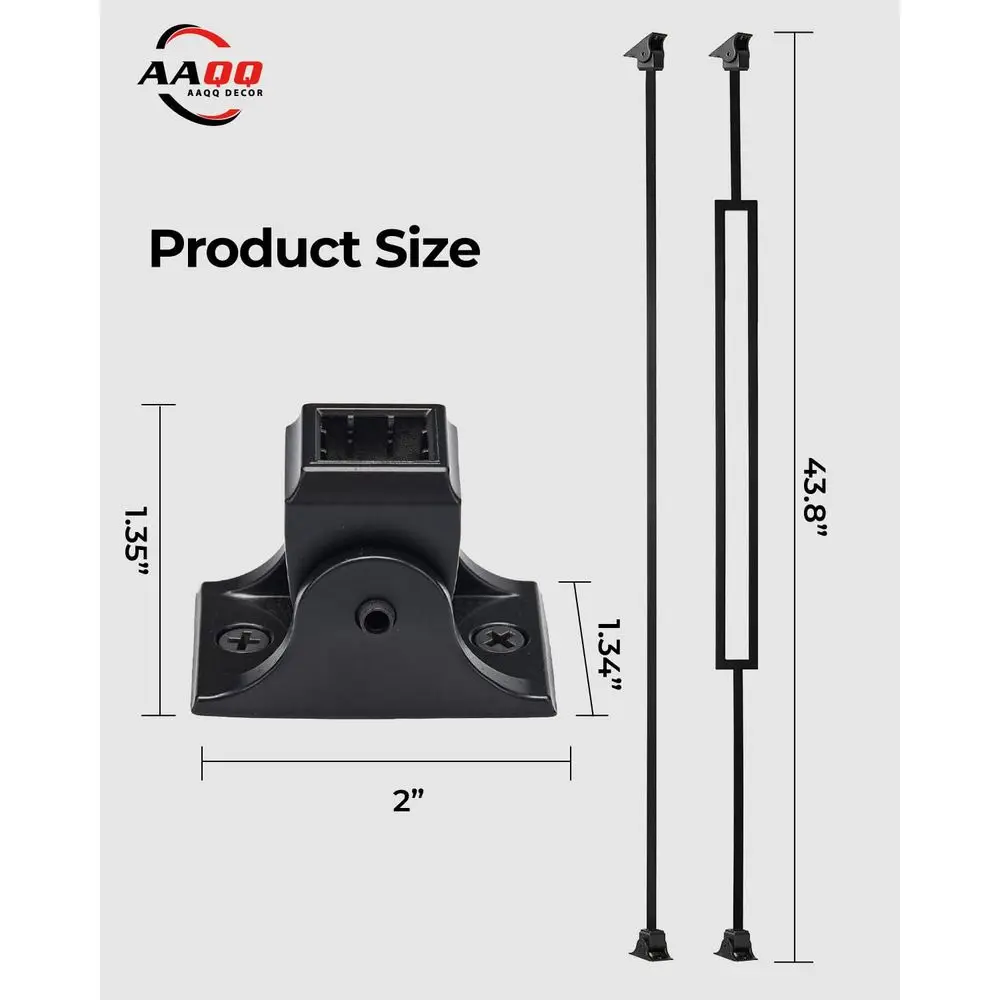 16 Pack Rectangular Hollow Iron Staircase Spindles, 1/2 Square, with 32 Swivel Shoes