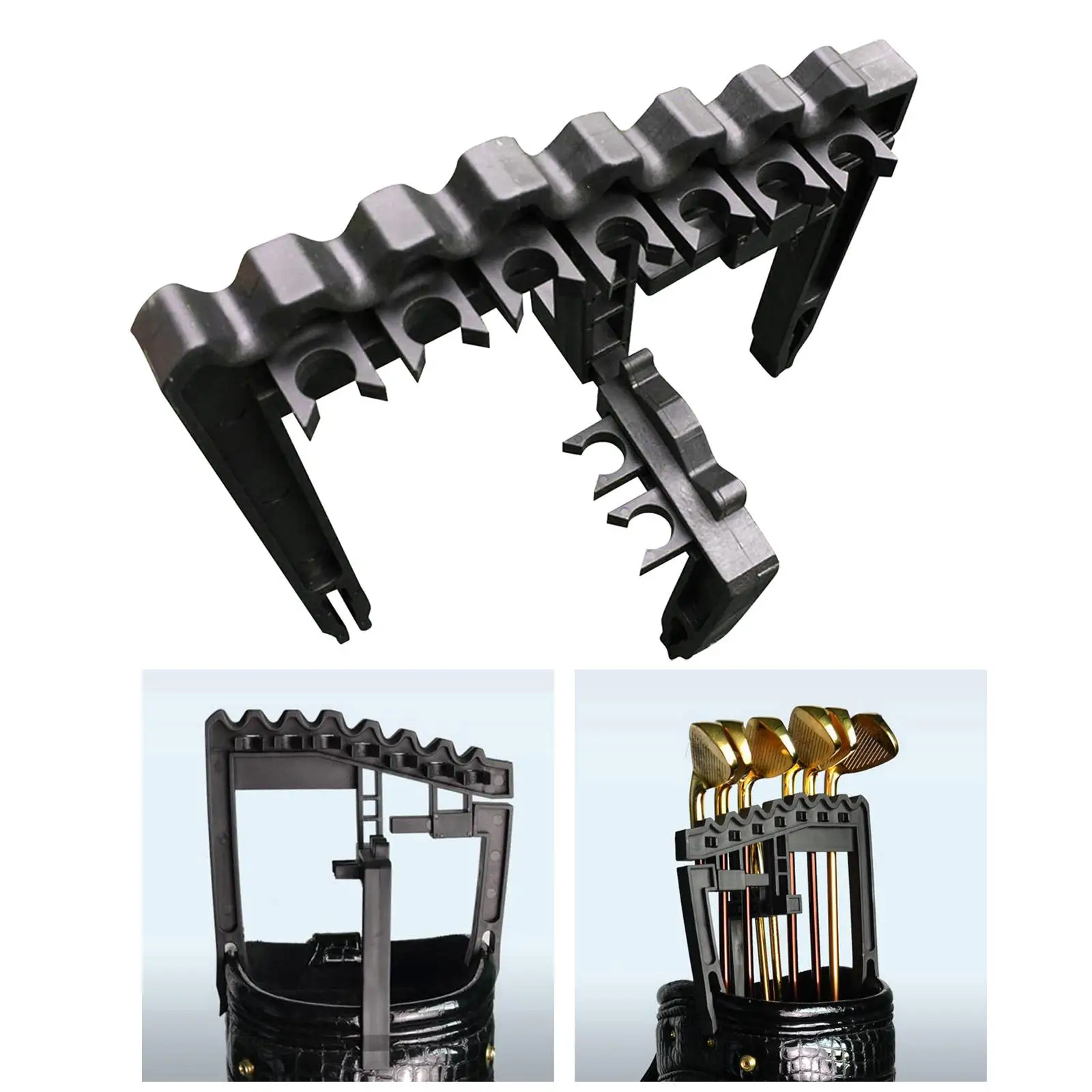 2x Durable Golf Organizer Standing Rack Clamp Holder Anti- Universal for Club Iron Driver Outdoor Sport