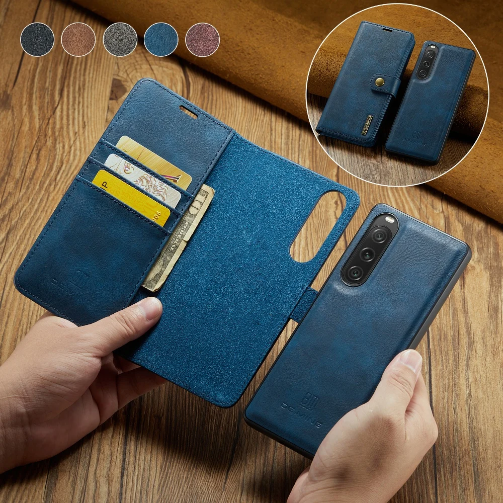 Removable Magnetic Flip Wallet 2 in 1 Phone Cover For Sony Xperia 10 V/Xperia 5 V/Xperia 1V Mobile Phone Protective Case