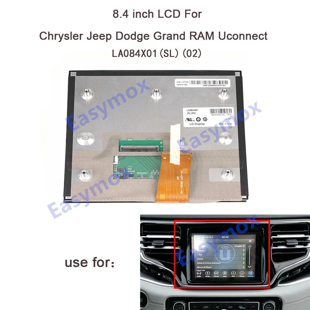 

LA084X01(SL)(01) LA084X01(SL)(02) 8.4inch Display for Jeep Grand Cherokee WRANGLER COMPASS GLADIATOR Uconnect 4C UAQ LCD