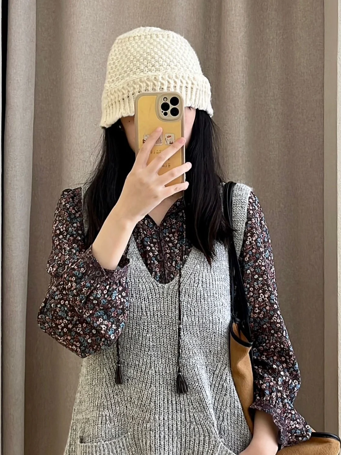 Cozy Knitted Sweater Dress Mid-Length Base Layer Vest Autumn Winter New Style Island Home Commute Style Outerwear Fashion