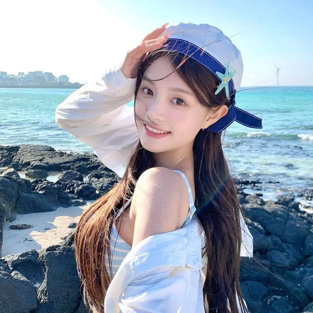 

Fashion Sweet White Sailor Hat Korean Style Letter Embroidery Octagonal Cap Bowknot Uniform Cap JK Beret Cap Girls