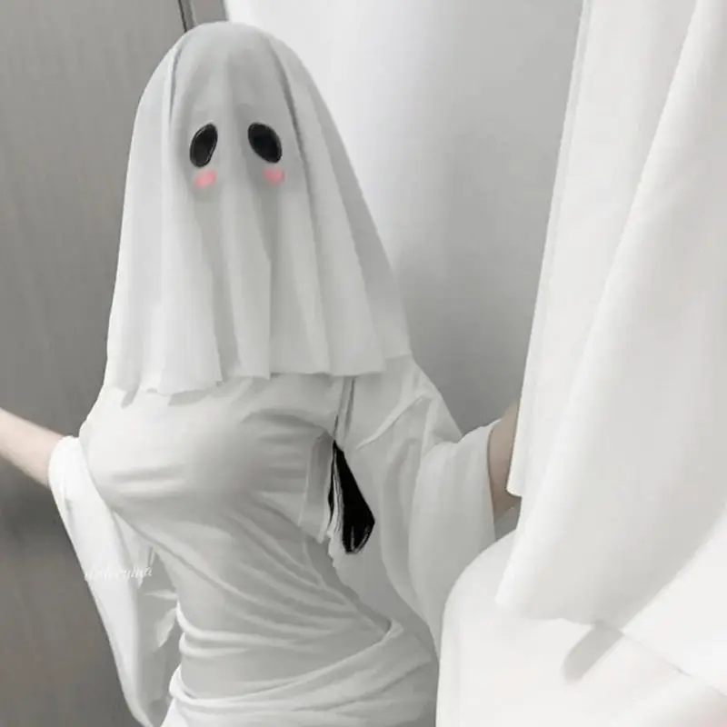 39BD Reusable Costume Hooded With 42cm Draping Tail Premium Stretchable Fabric Costume Accessory For Scary Makeup