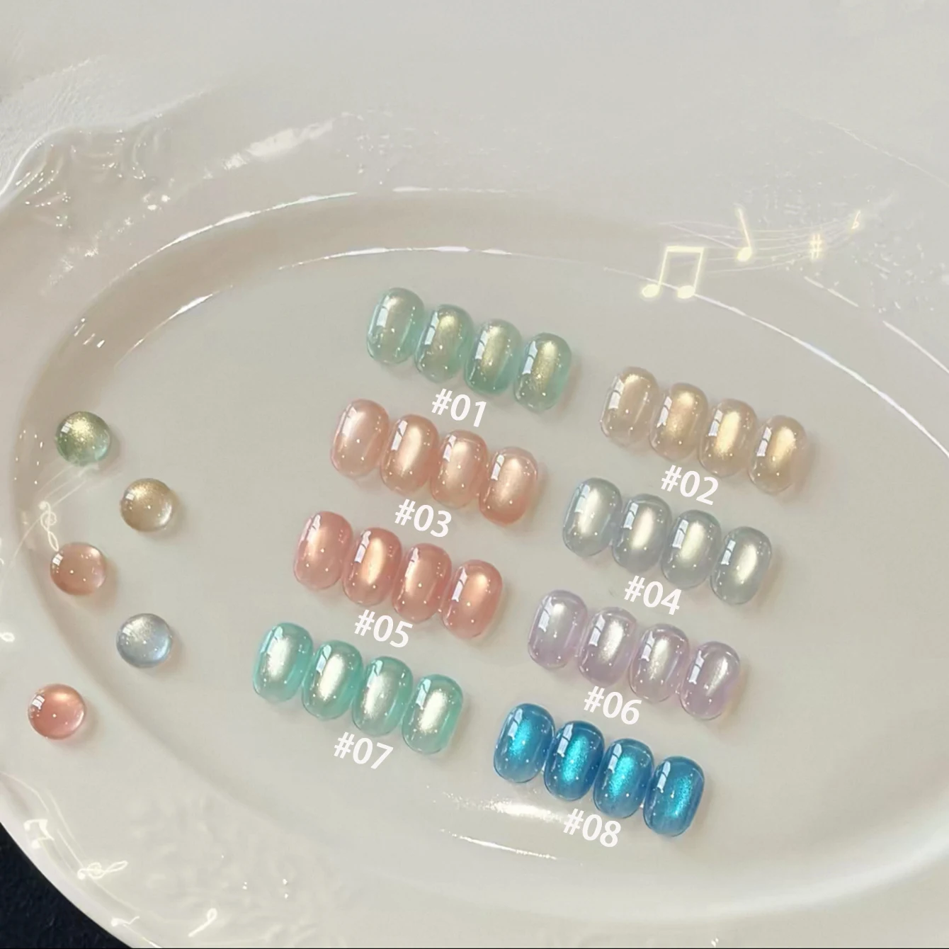 MIANEL 2026 New Ice Transparent Glass Bead Cat Eye Nail Polish Spring Summer Best Selling Satin Cat Eye Gel Nail Polish Nail Art