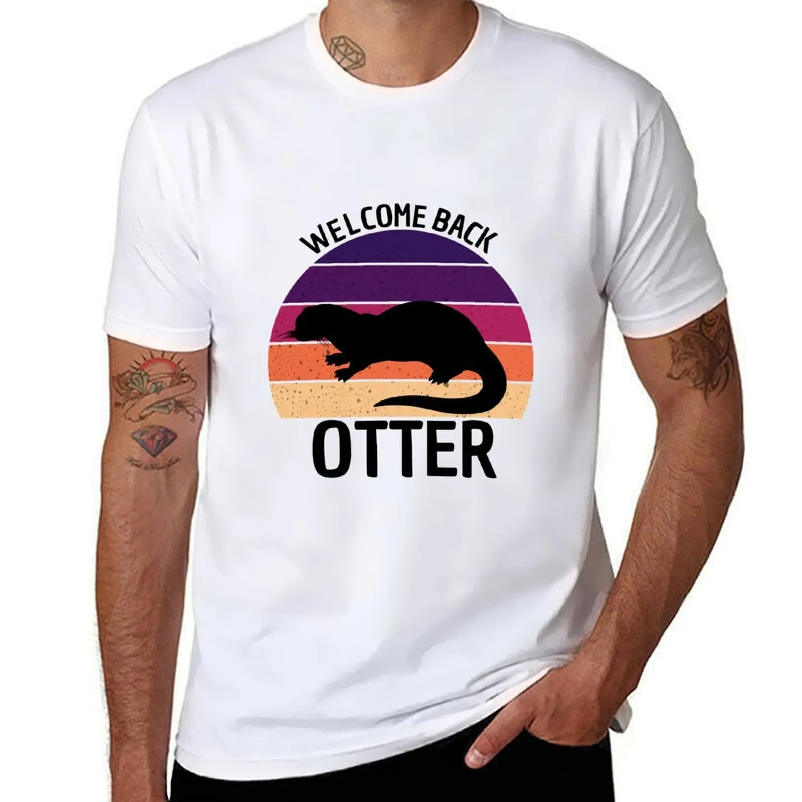 

welcome back otter T-Shirt man t shirt graphic t shirts for man pack cotton T-Shirt